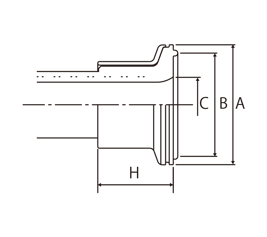 Biểu đồ tiêu chuẩn khớp nối · Bản vẽ dưới dạng biểu đồ · Đầu nối chuyên dụng dành cho ống TOYOSILICONE